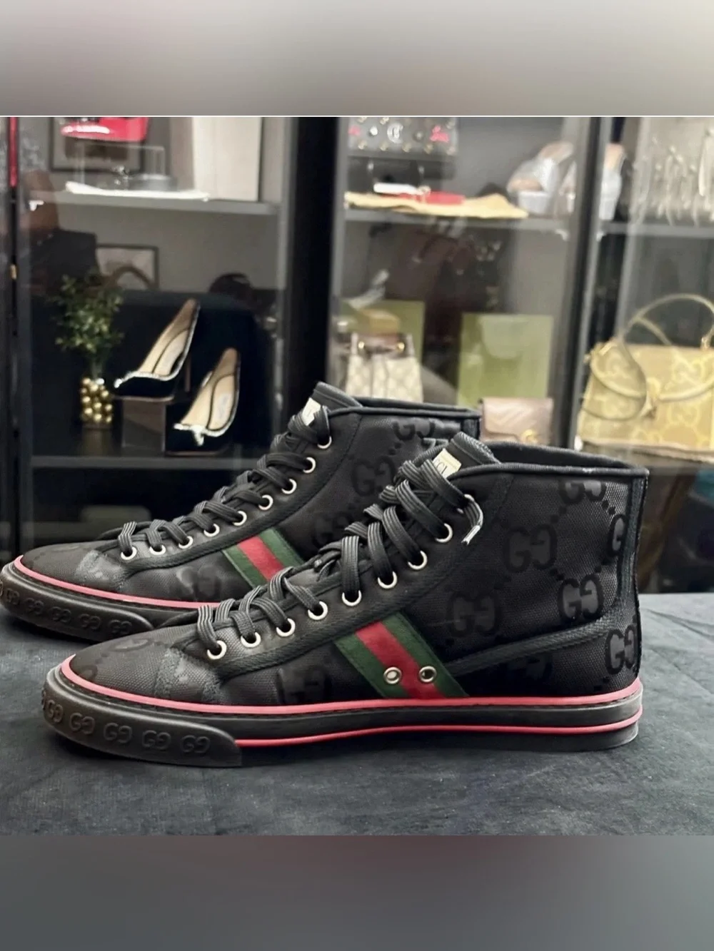 Gucci Off the Grid Tennis 1977 Black GG Size 8. Comes With receipt & COA.